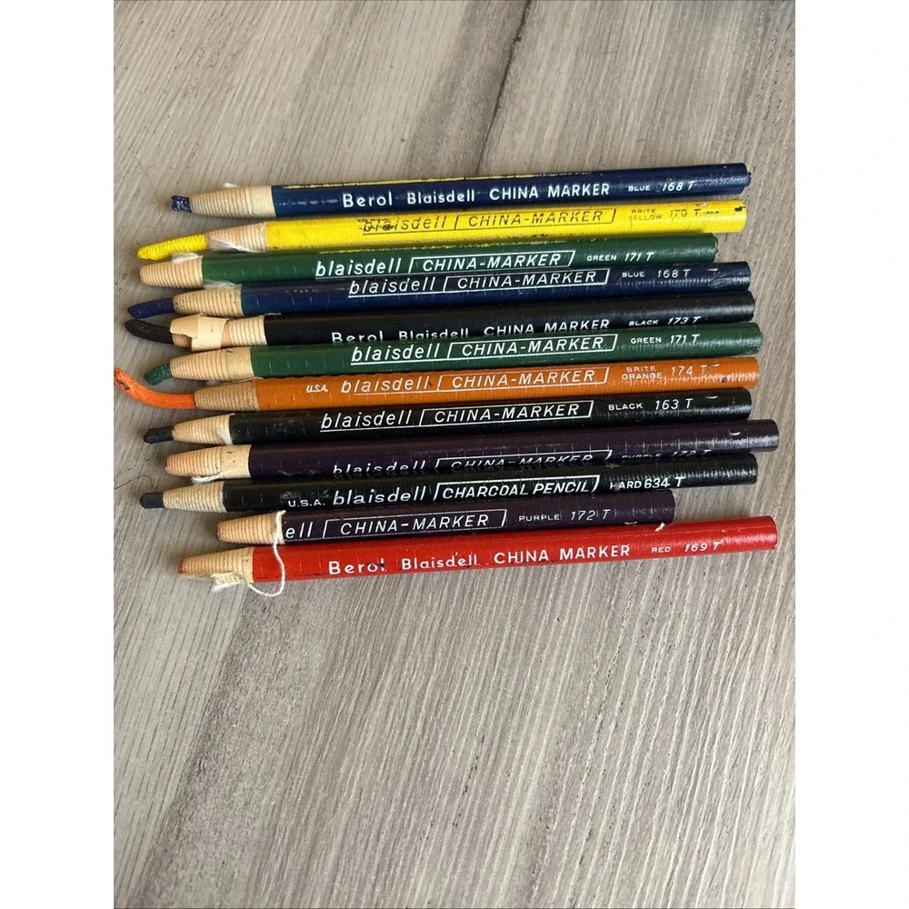 Vintage Berol Blaisdell Paper Wrapper Cellophane Markers Multi Color 12